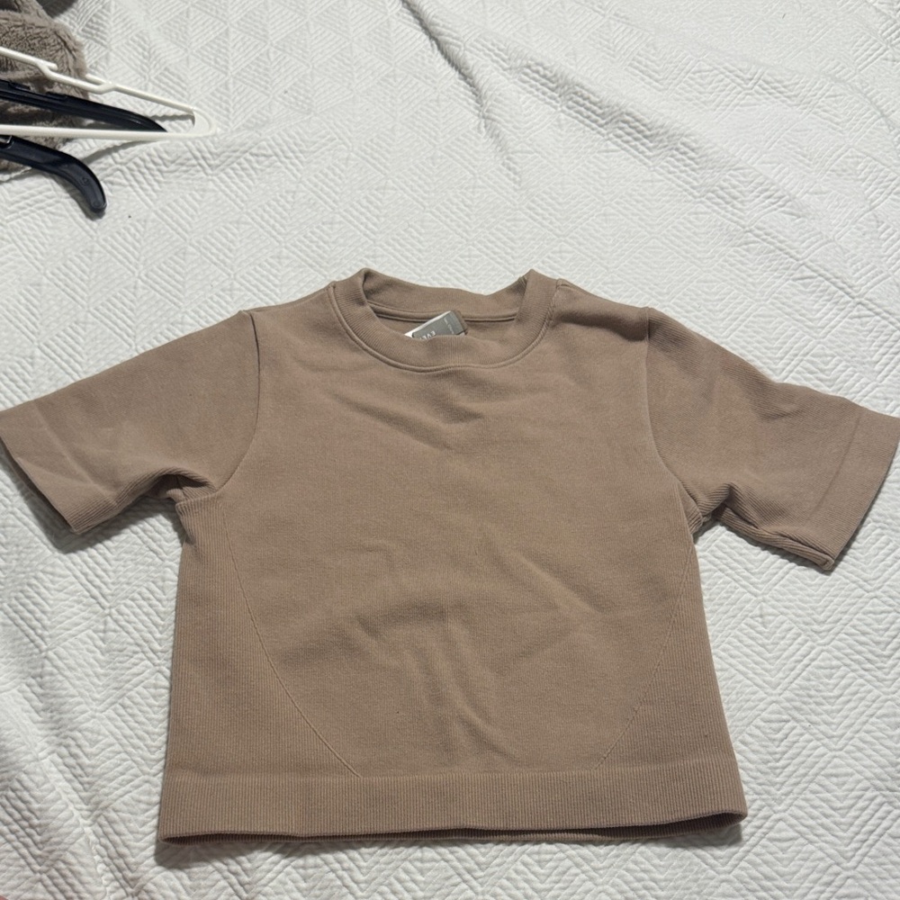 Everlane Short Sleeve Top in Light Brown
